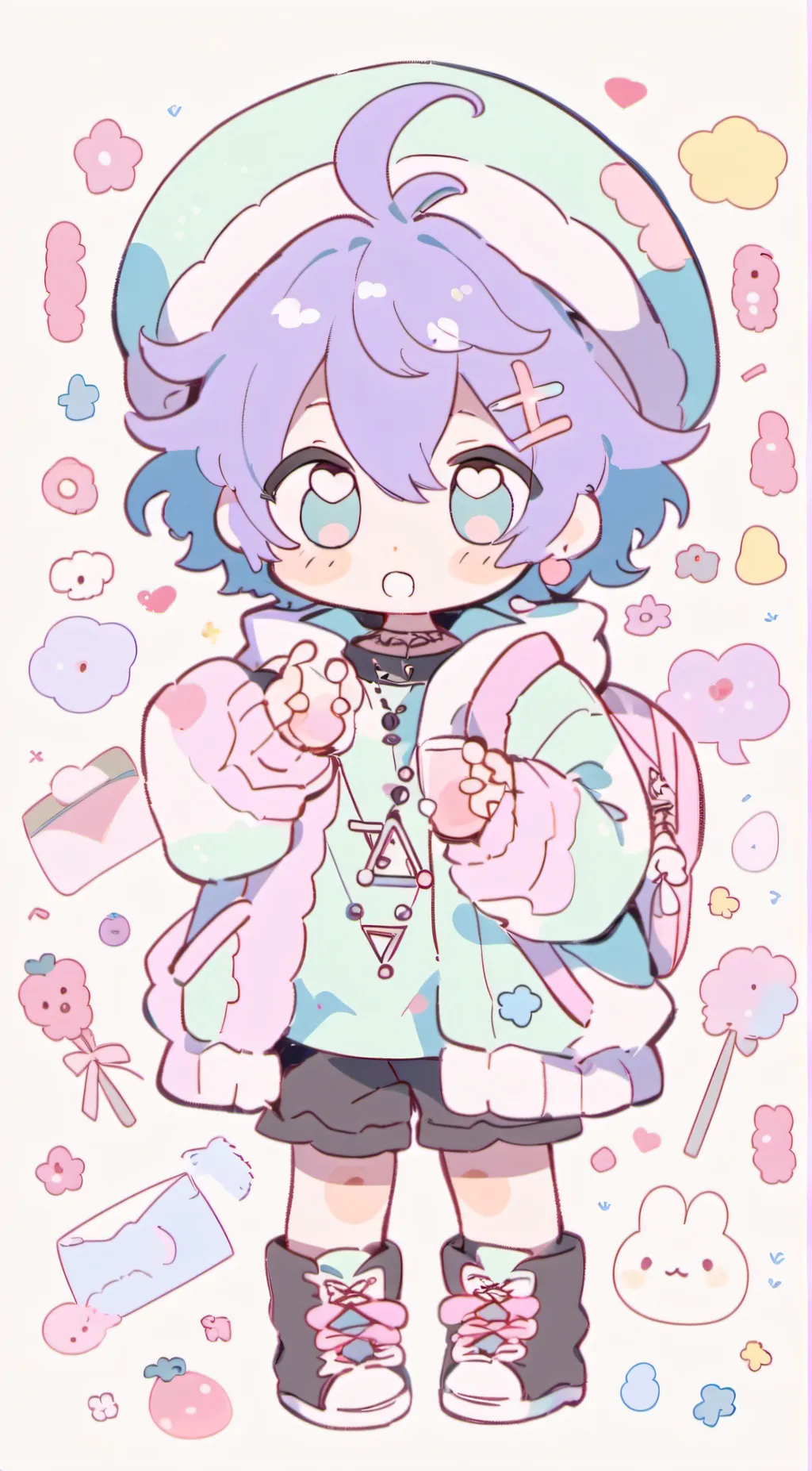 ai character: Cute RainBow Kid background