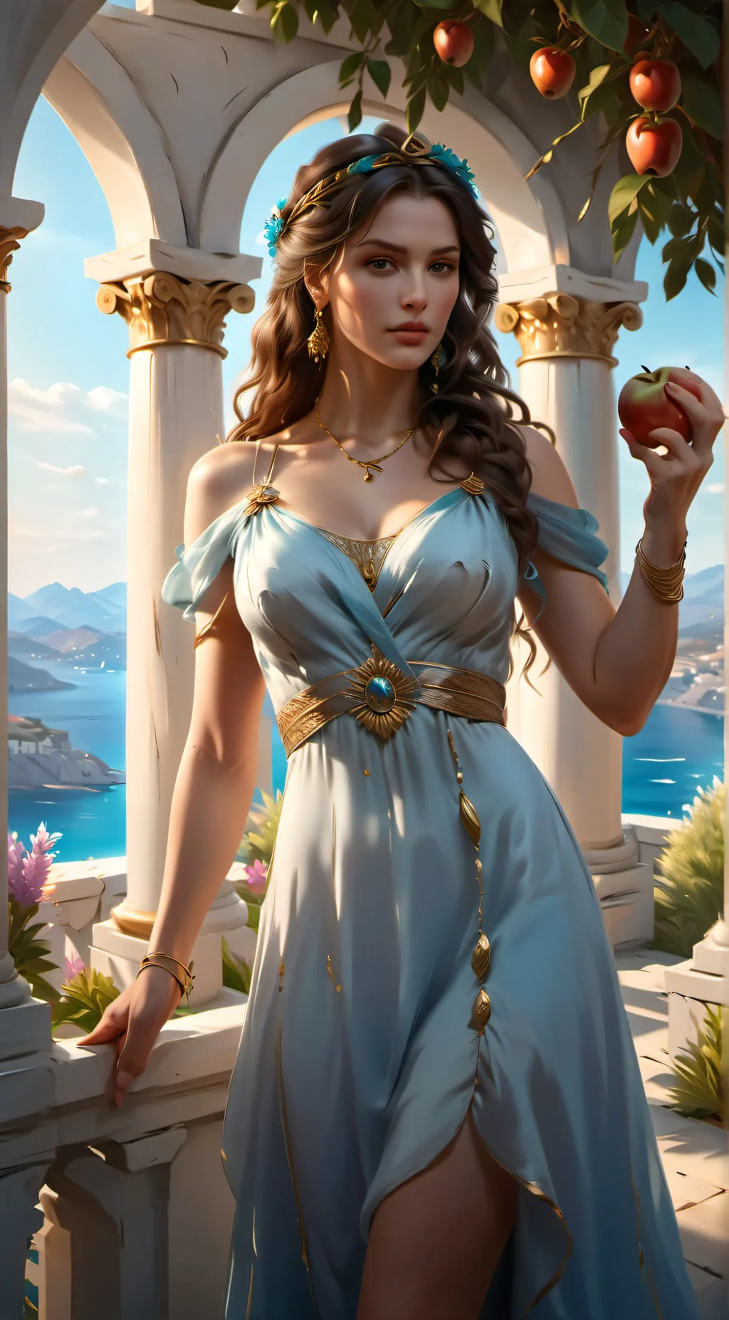 ai character: Aphrodite  background