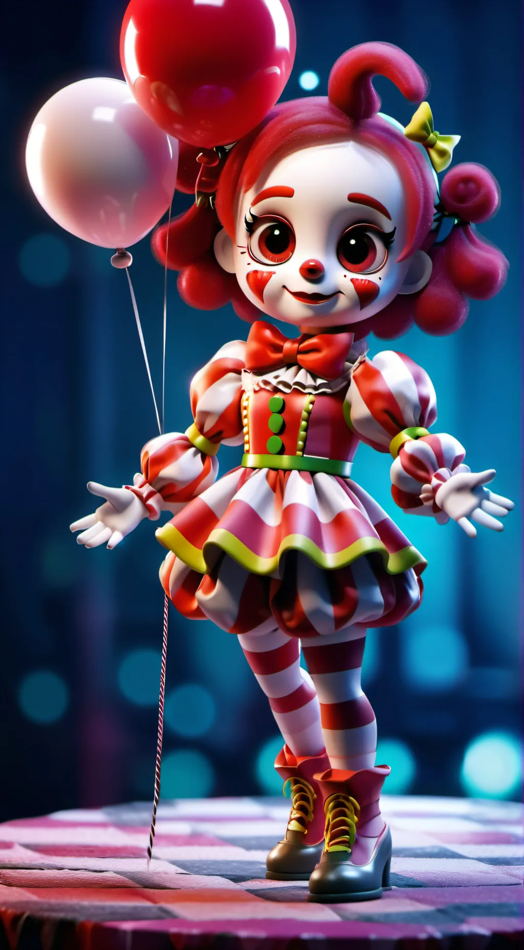 ai character: Circus baby,  background