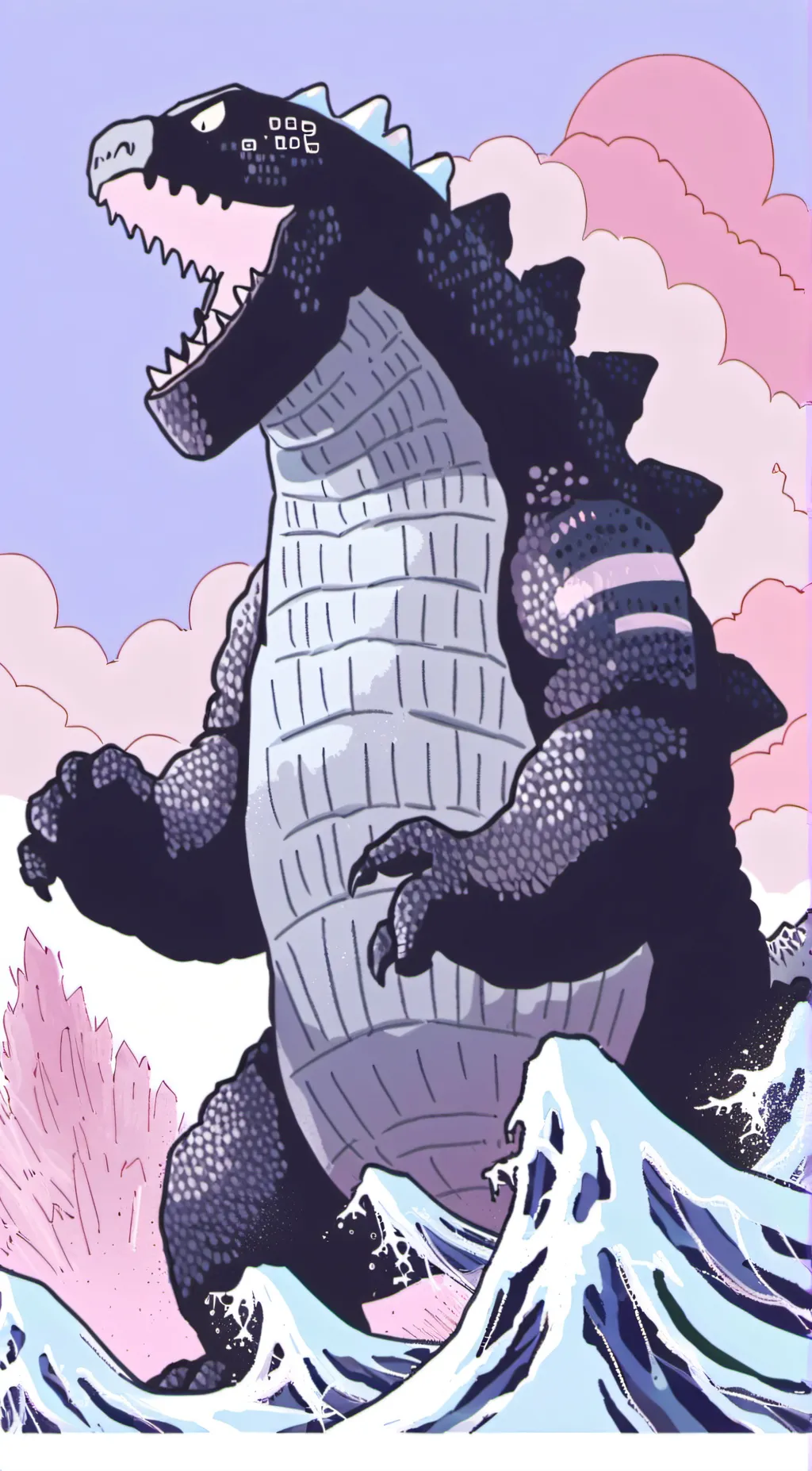 ai character: gojira background