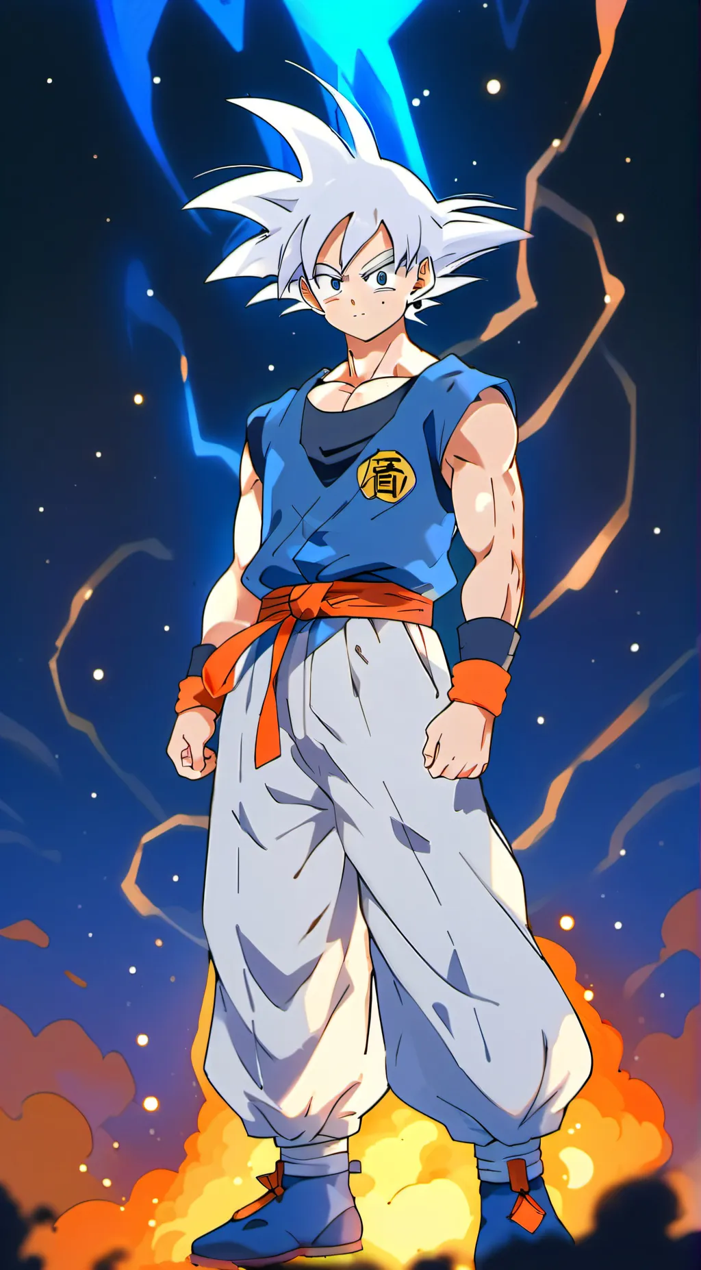 ai character: goku ultra instinc background
