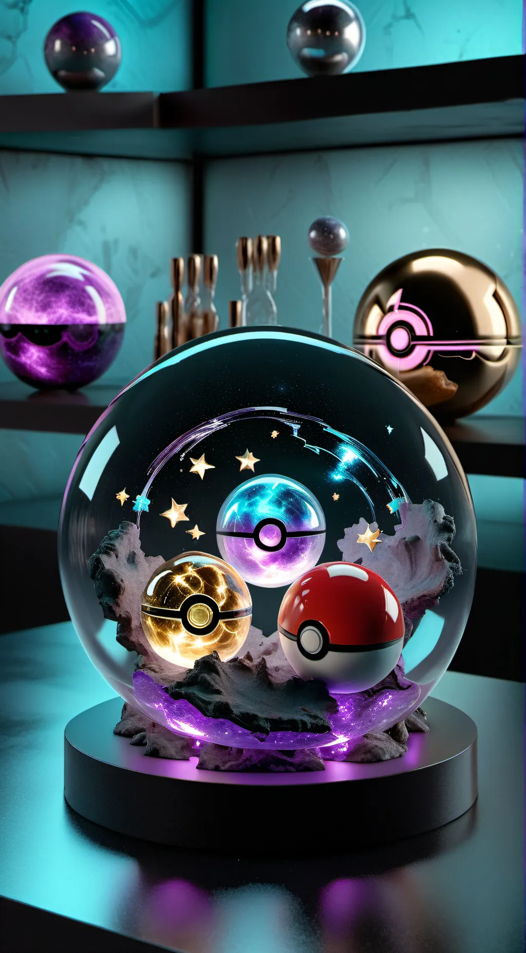 ai character: Pokèballs background