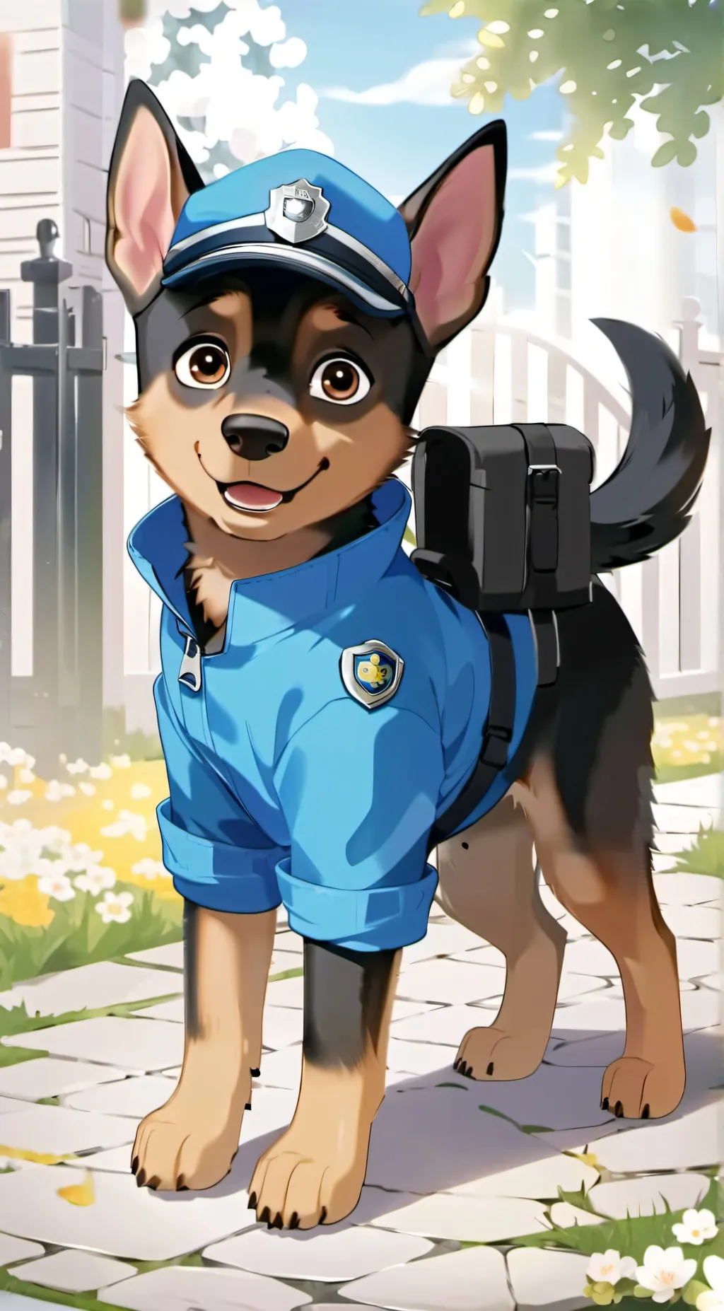 ai character: Chase paw patrol background