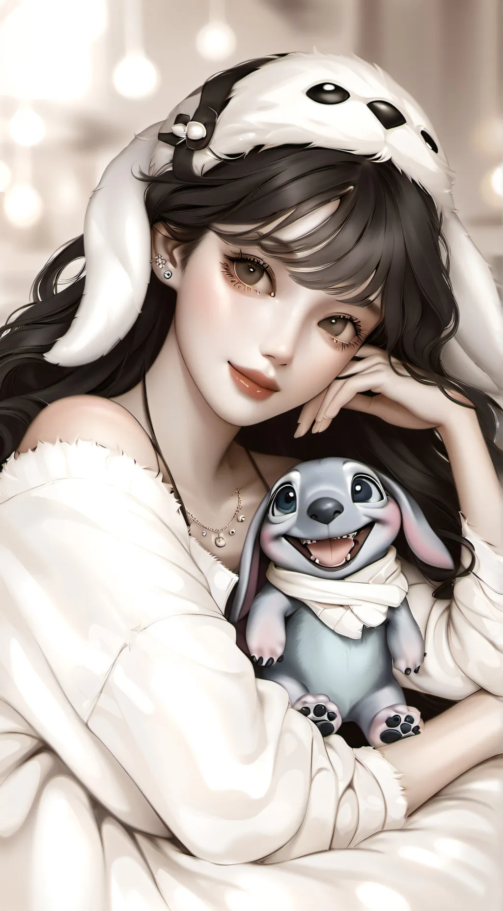 ai character: lola and stitch  background