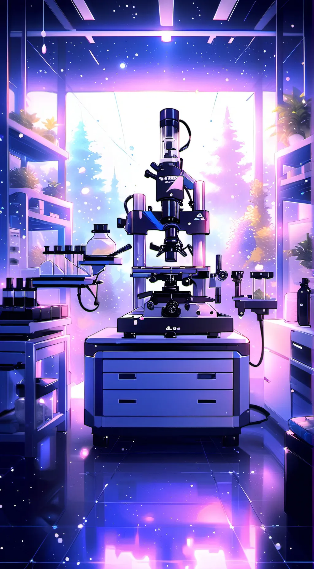 ai character: Testing Lab background