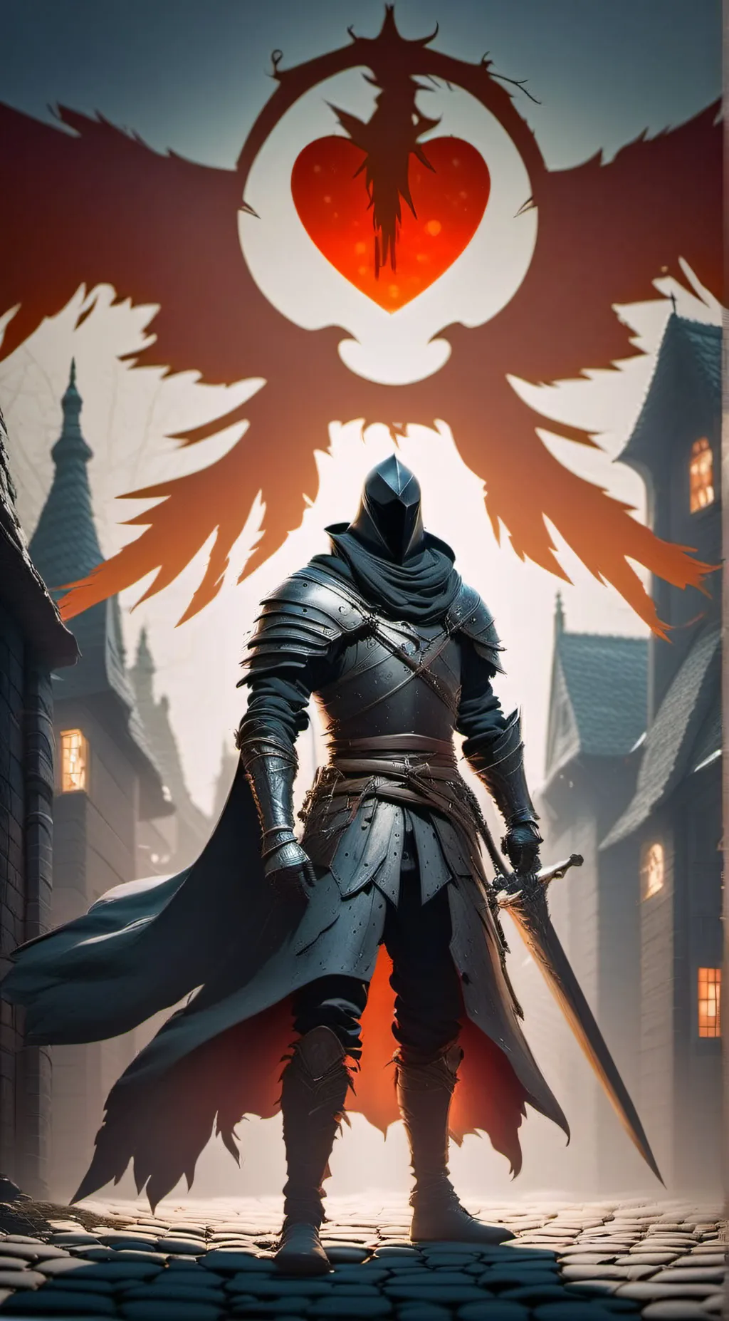 ai character: Un chevalier noir background