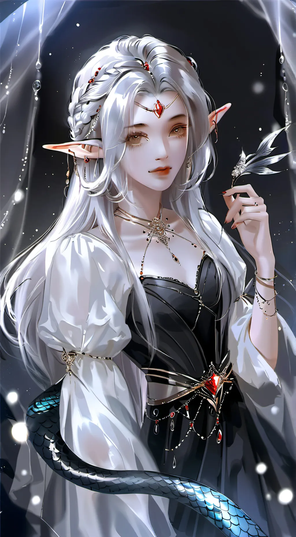 ai character: Mha Evil mermaid background