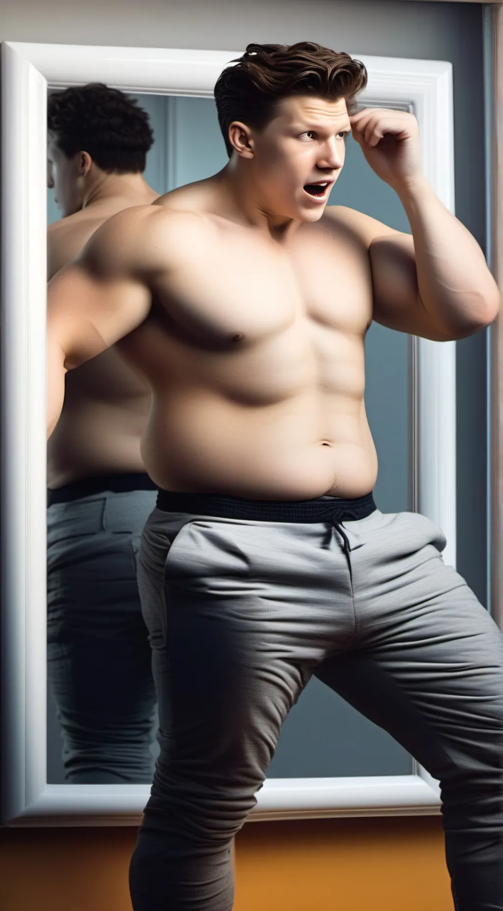 ai character: Tom holland (fat) background