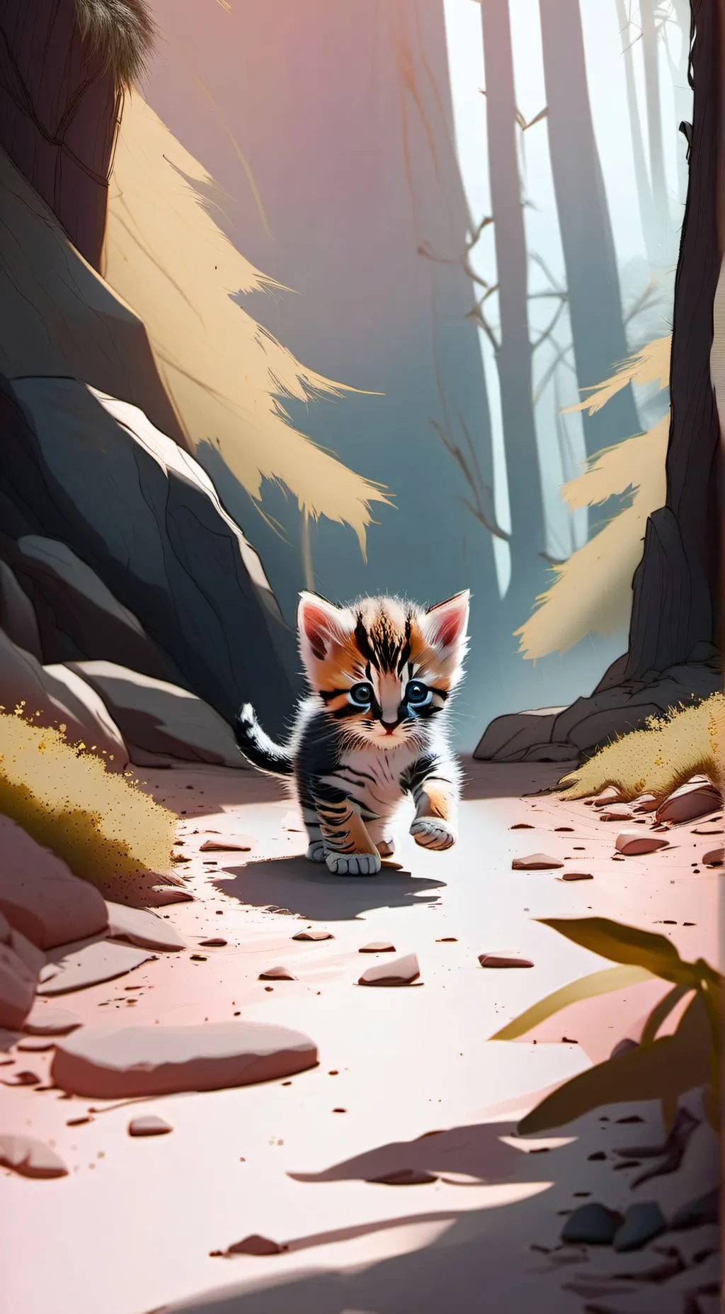 ai character: Tiny baby kitten background