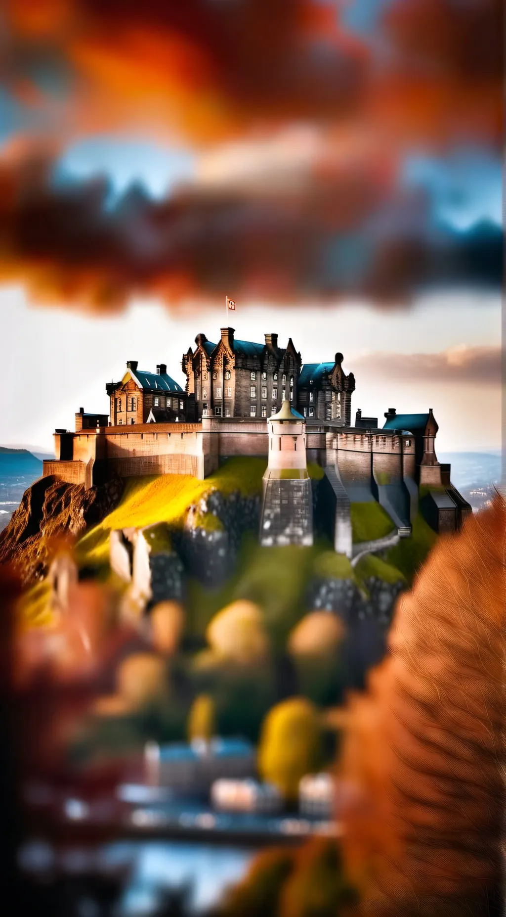ai character: Edinburgh Castle background