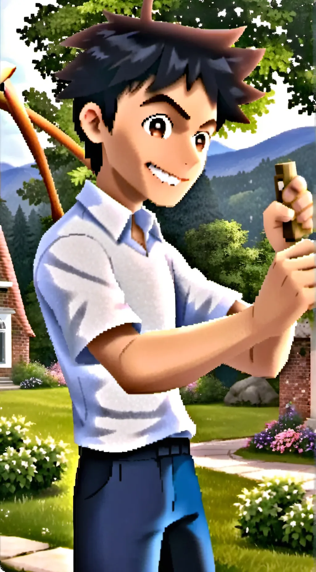 ai character: smilling critters background