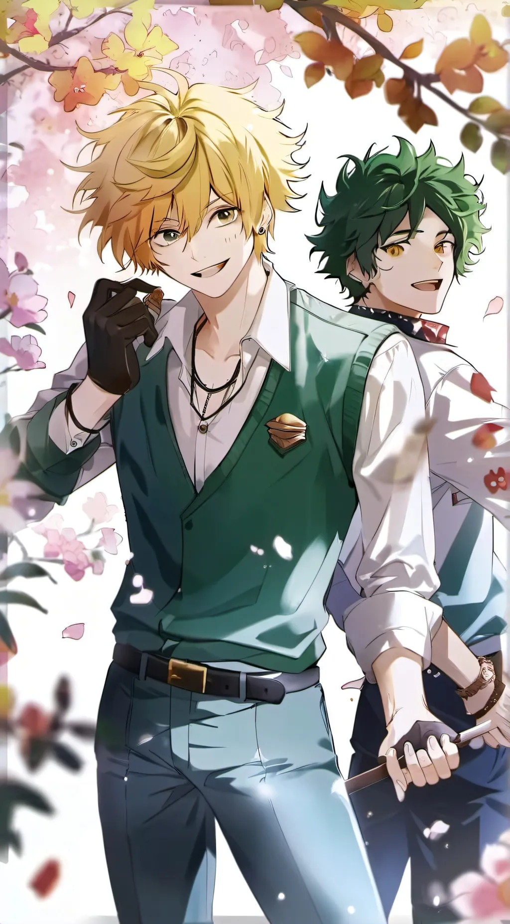ai character: deku and bakugo background