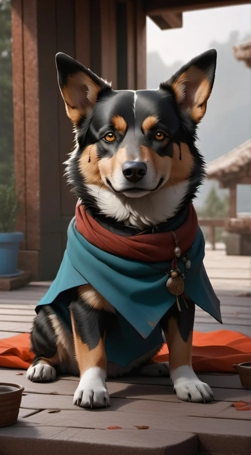 ai character: smilling critters background