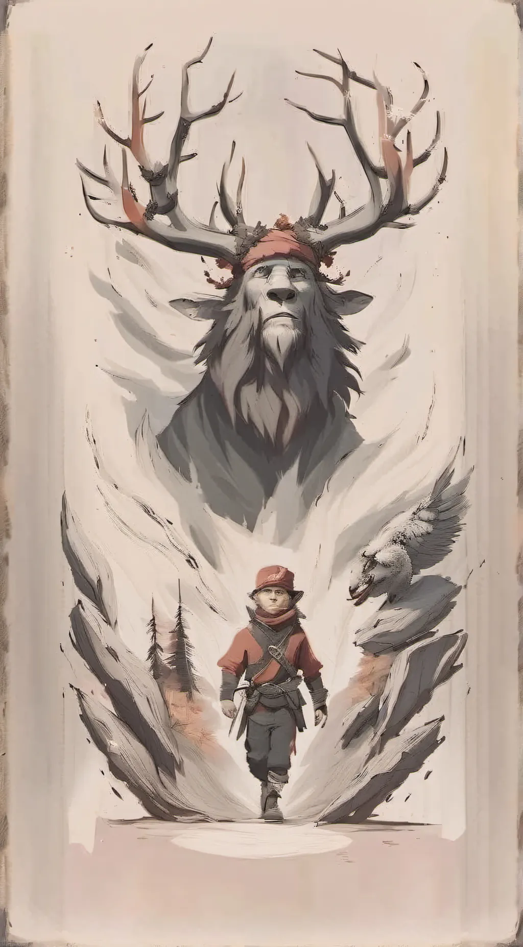 ai character: deer boy background