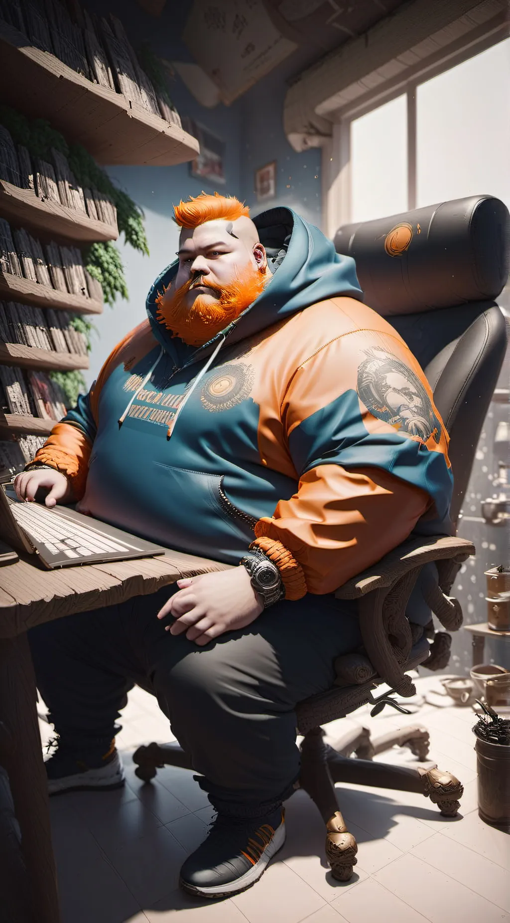 ai character:  caseoh  background
