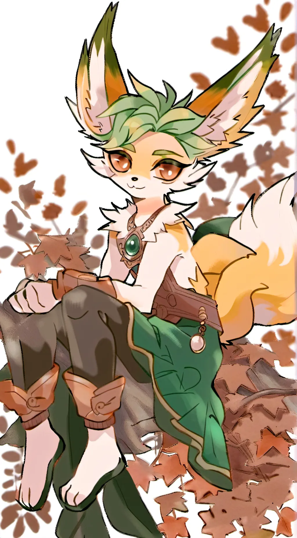ai character: 🌷Leafeon 🌻 background