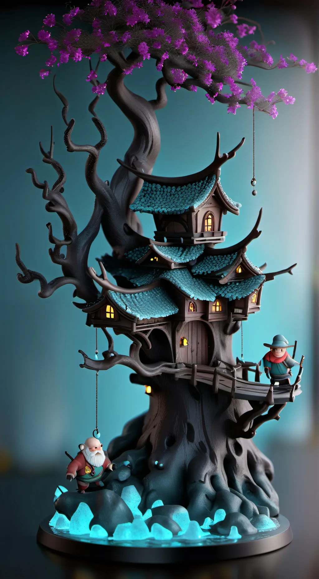 ai character: treehouse background