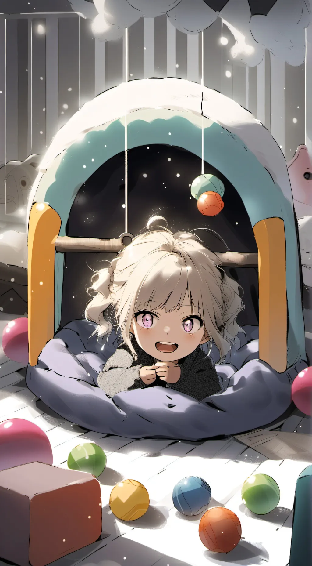ai character: Baby toga background