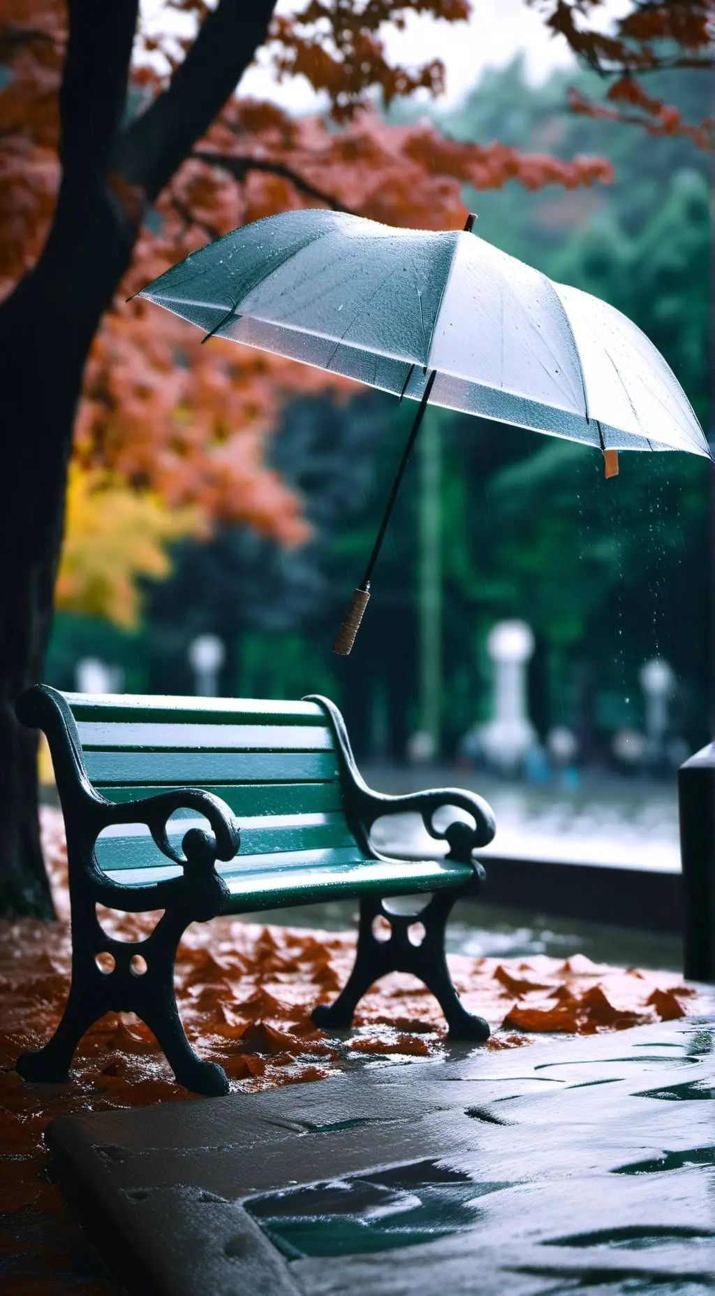 ai character: Rainy day background