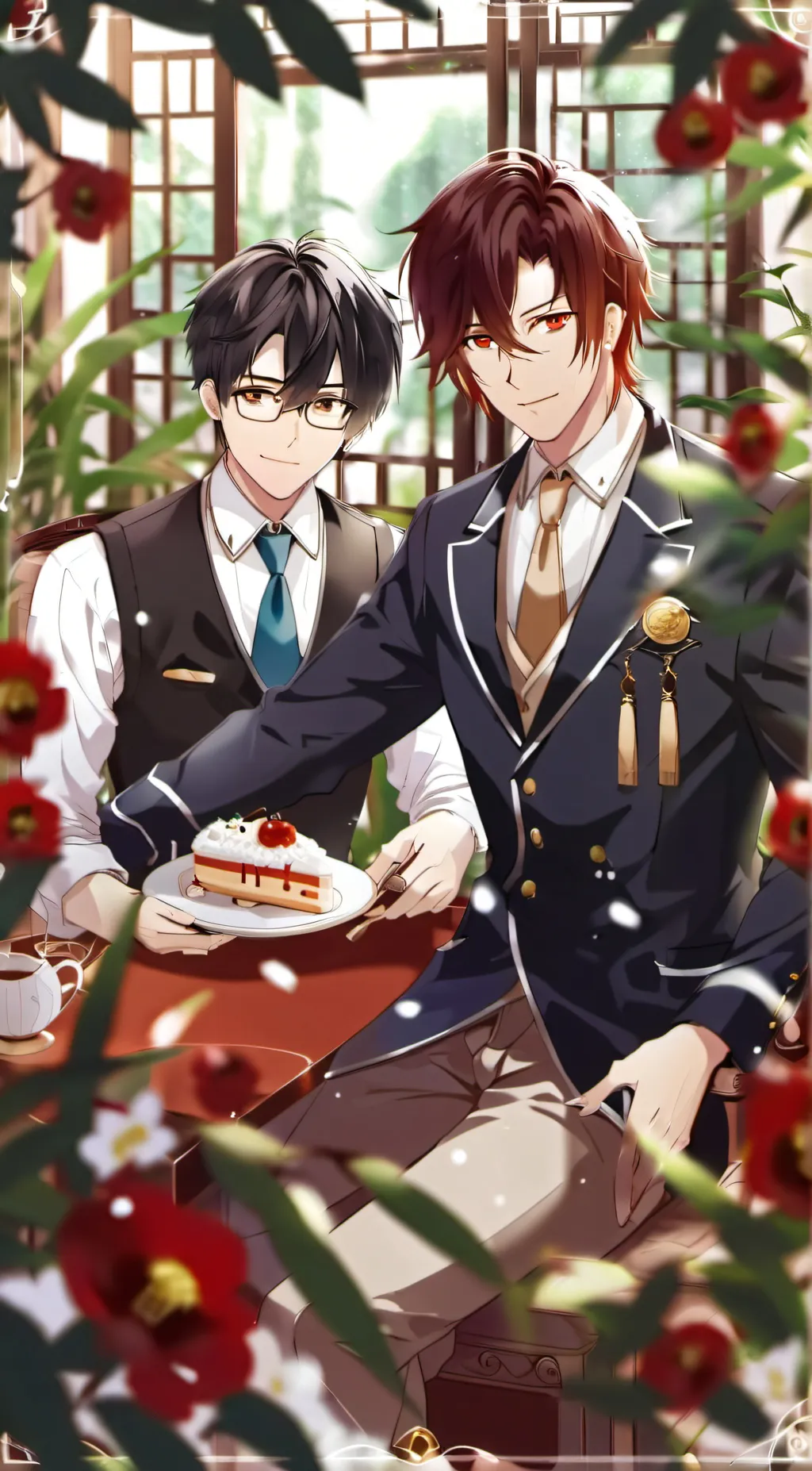 ai character: Butler cafe  background