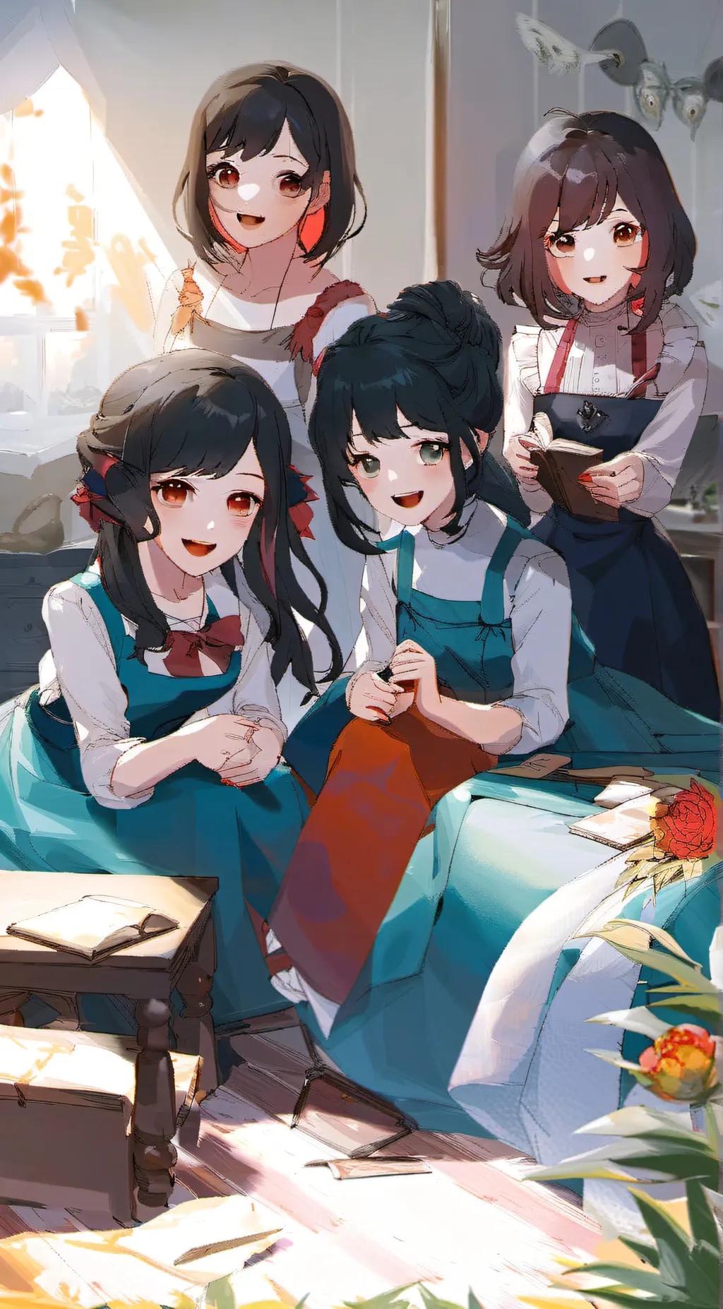 ai character: Sleepover night background