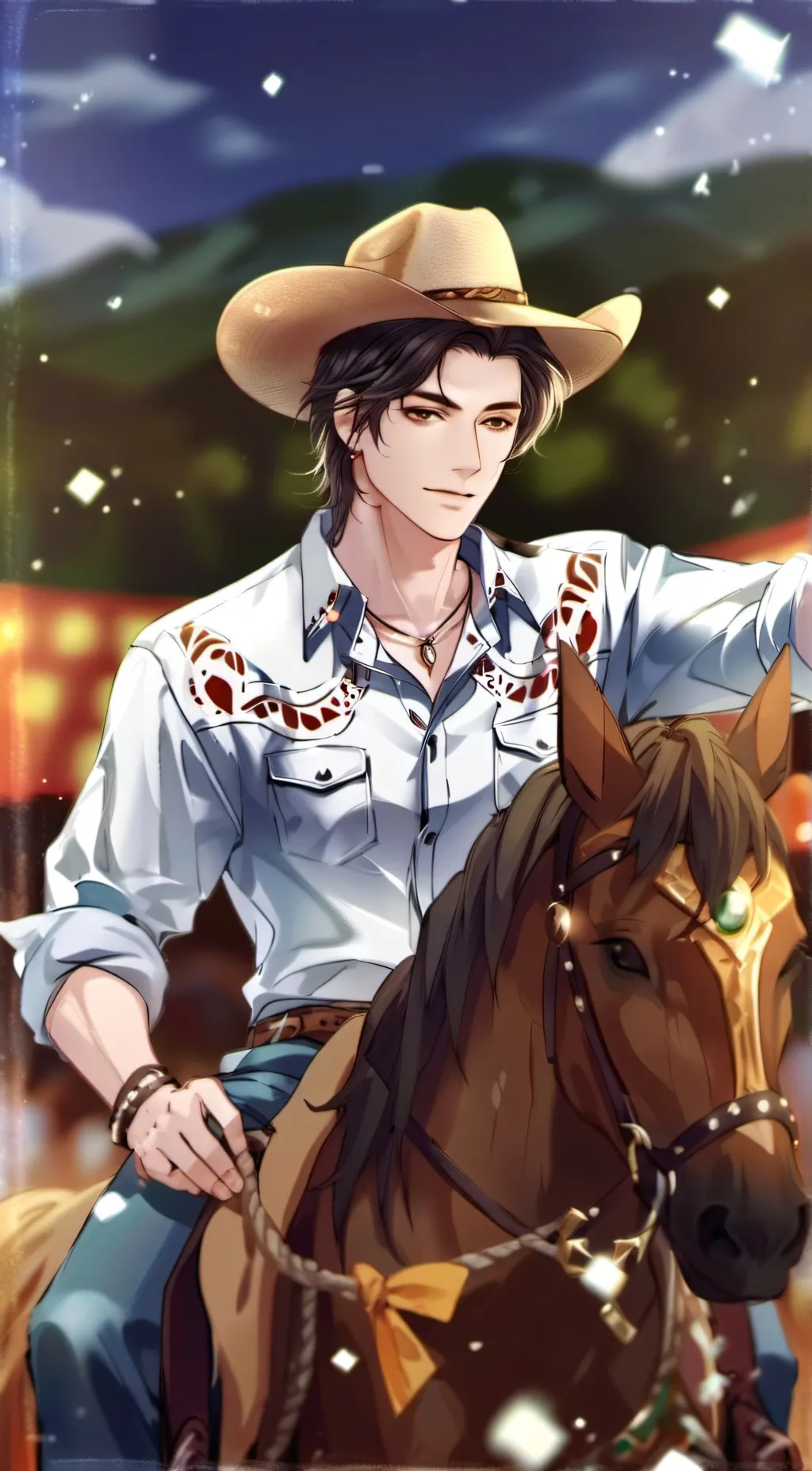 ai character: rodeo background
