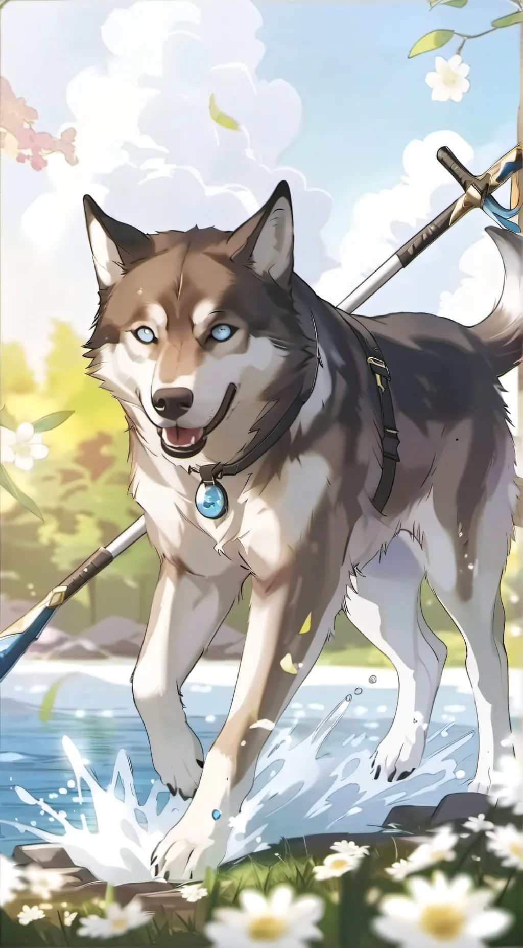 ai character: army doggy background