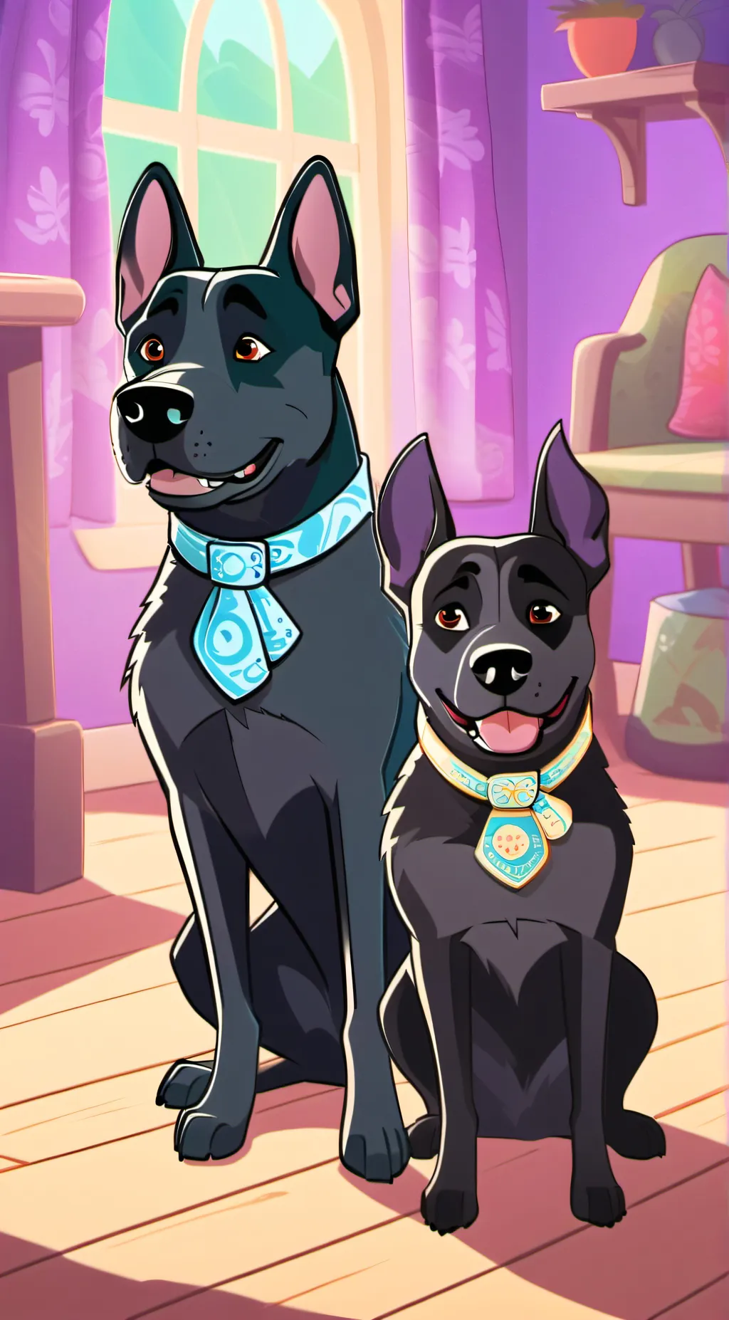ai character: Bluey Surprise background