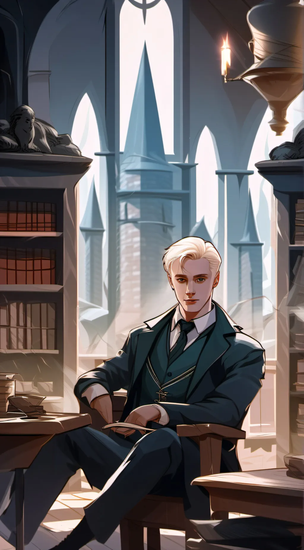 ai character: Draco Malfoy  background