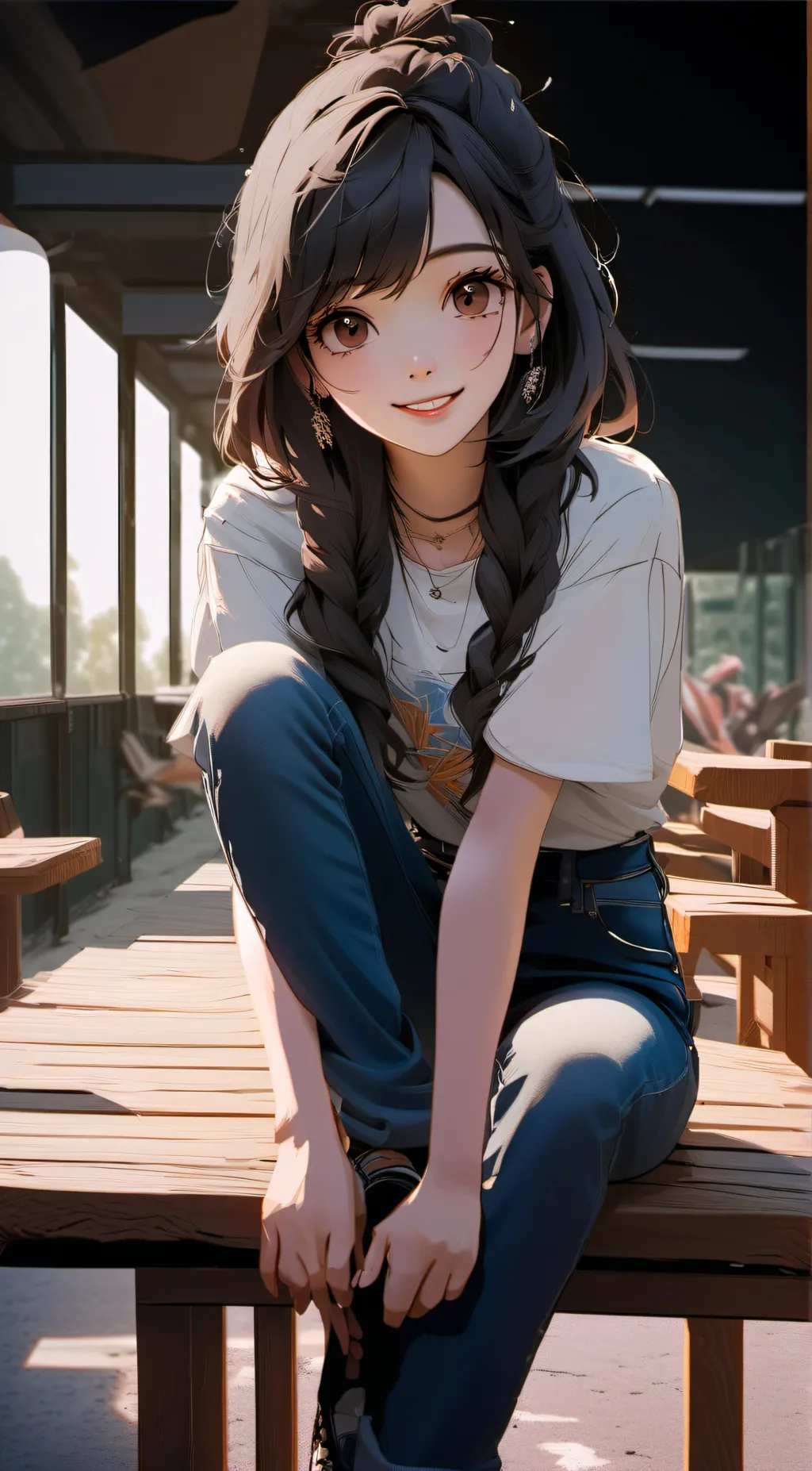 ai character: A normal girl background