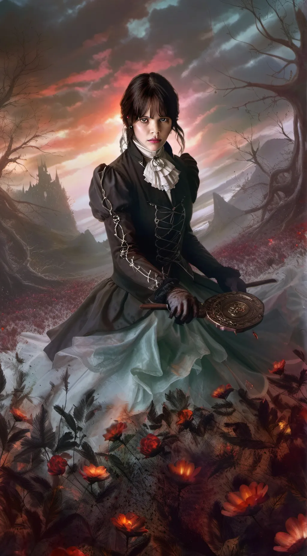 ai character: Wednesday Addams background