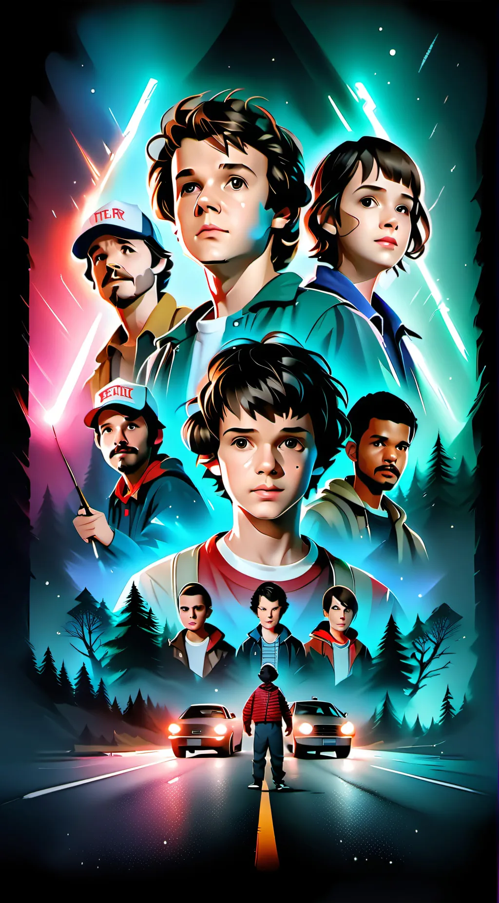ai character: Stranger things  background