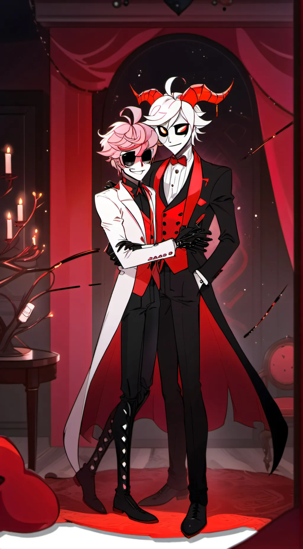 ai character: hazbin pride Month background
