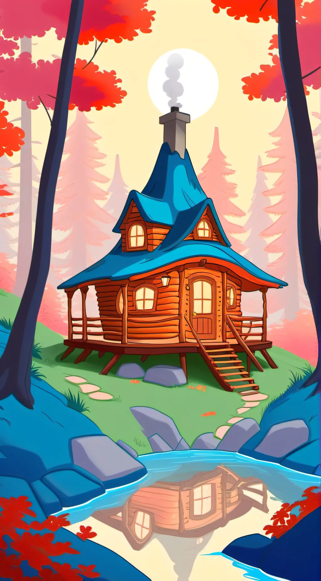 ai character: Gravity falls  background