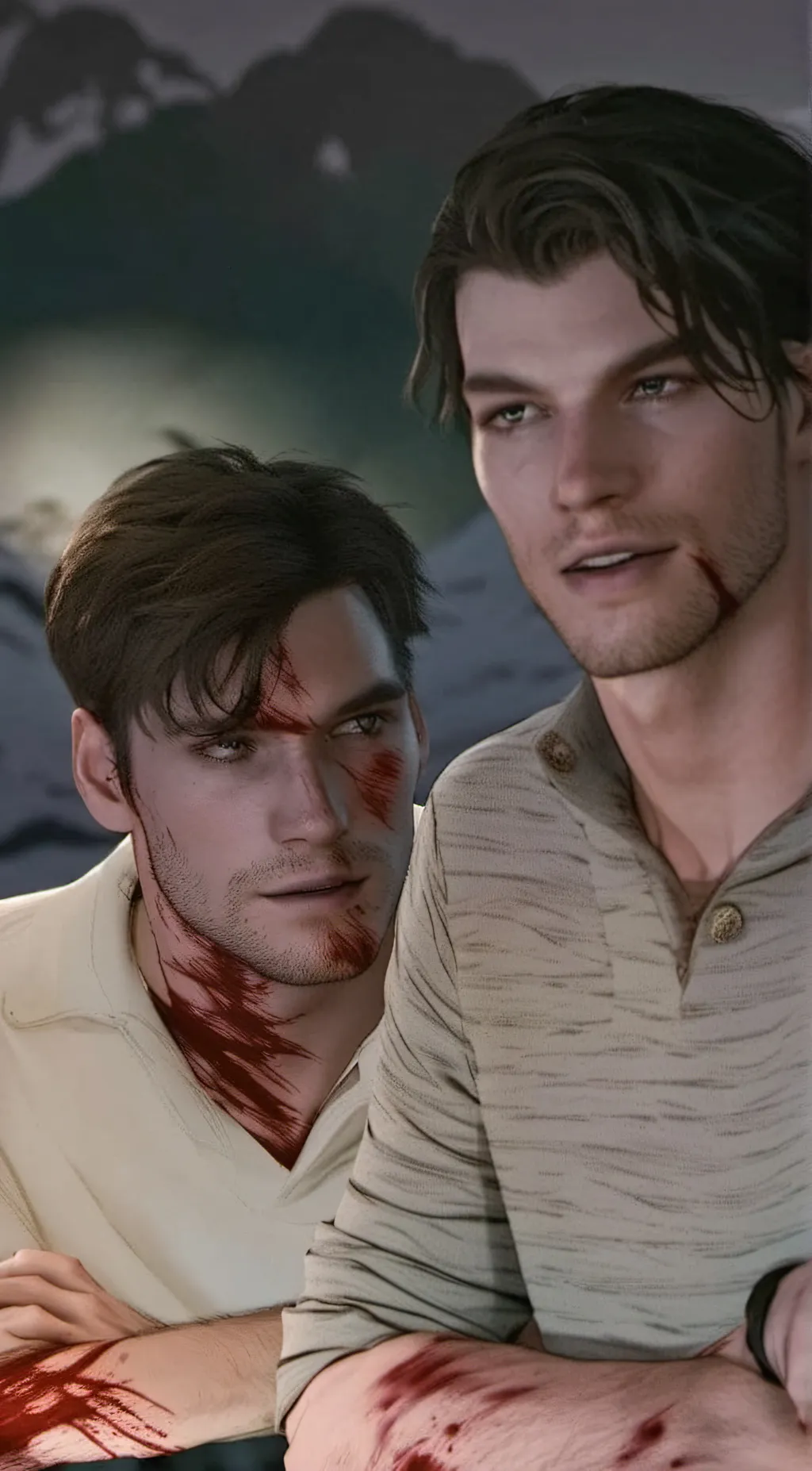 ai character: Stu & Billy  background