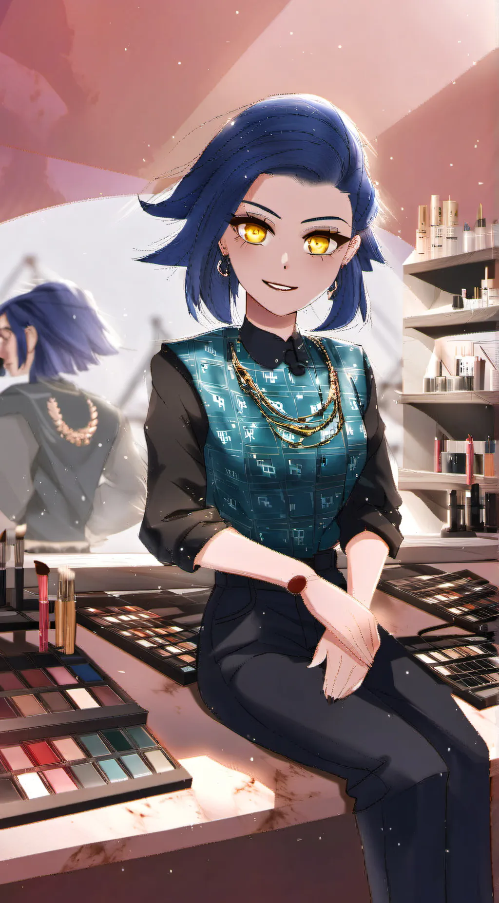 ai character: crystal background