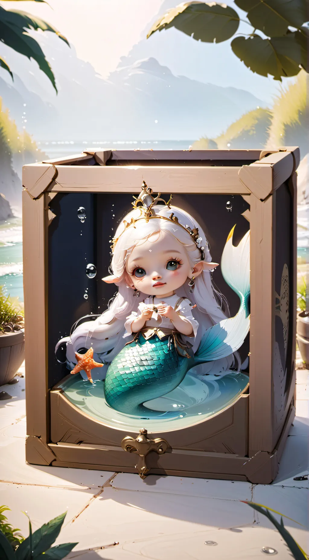 ai character: Baby mermaid background