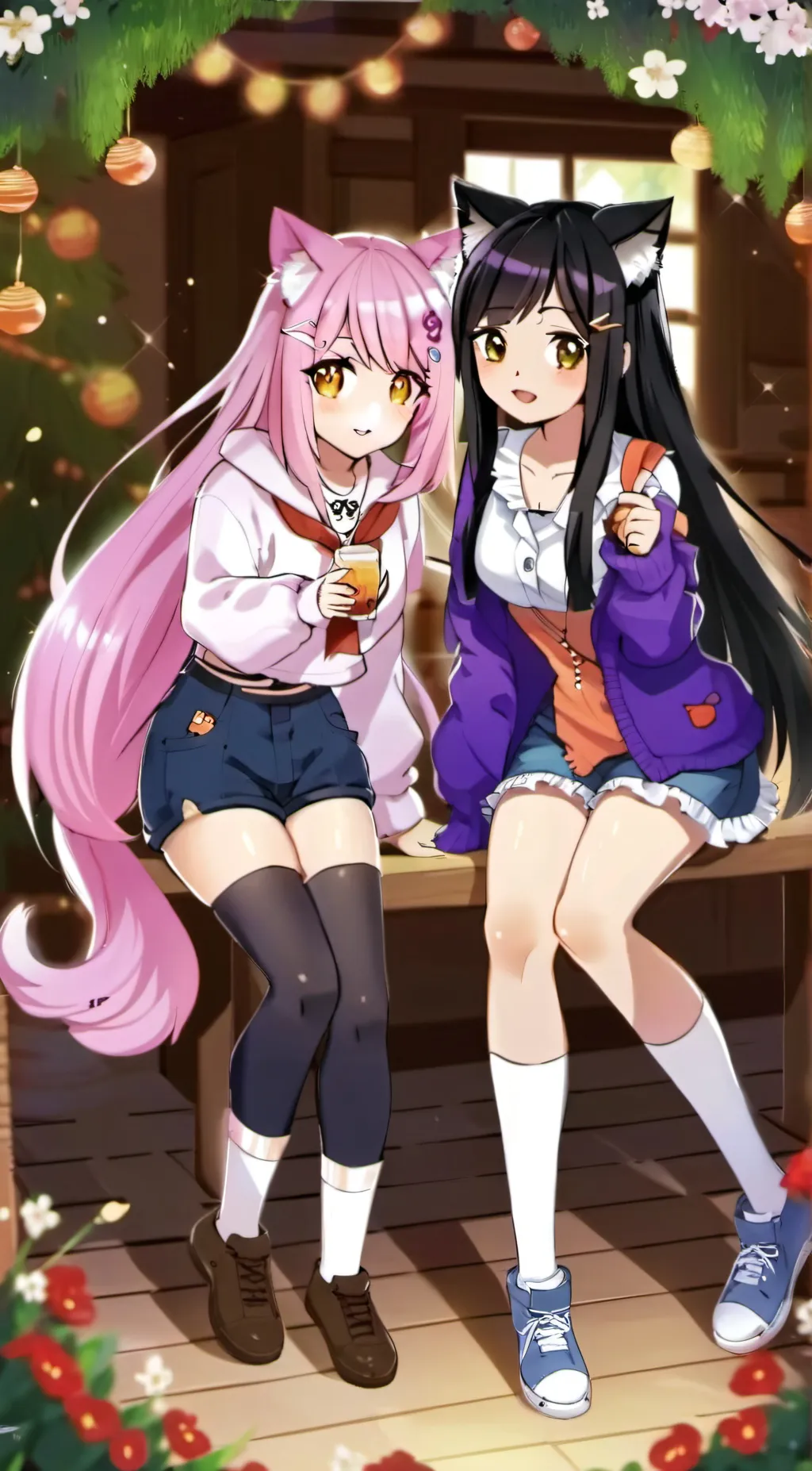 ai character: APHMAU SLEEPOVER background