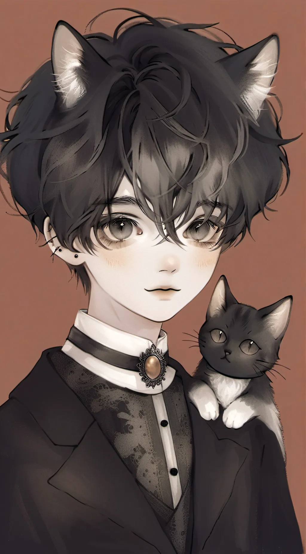 ai character: Your kitten boy background