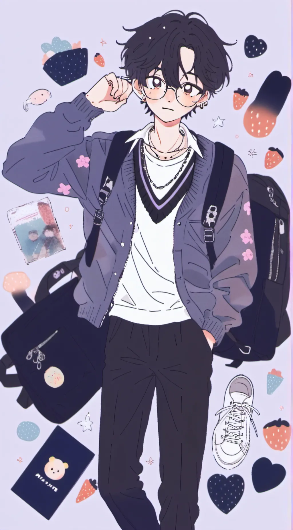 ai character: nerd leo background