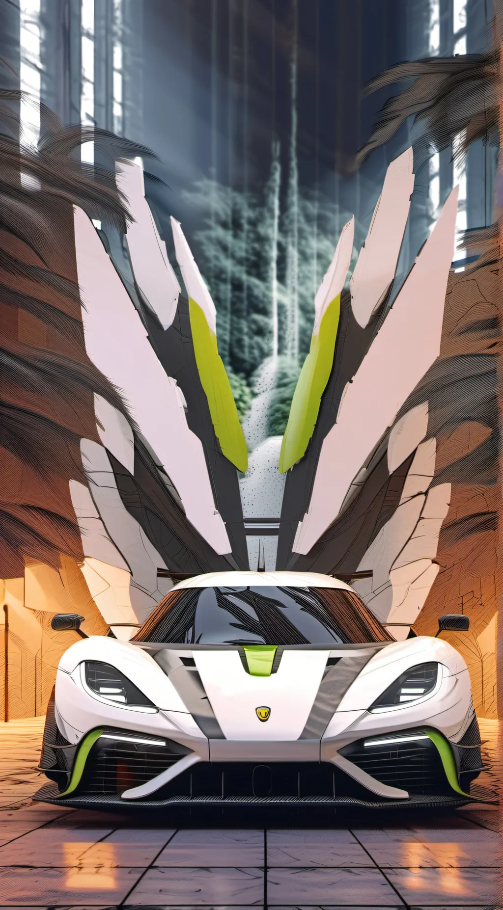 ai character: Koenigsegg Jesko  background