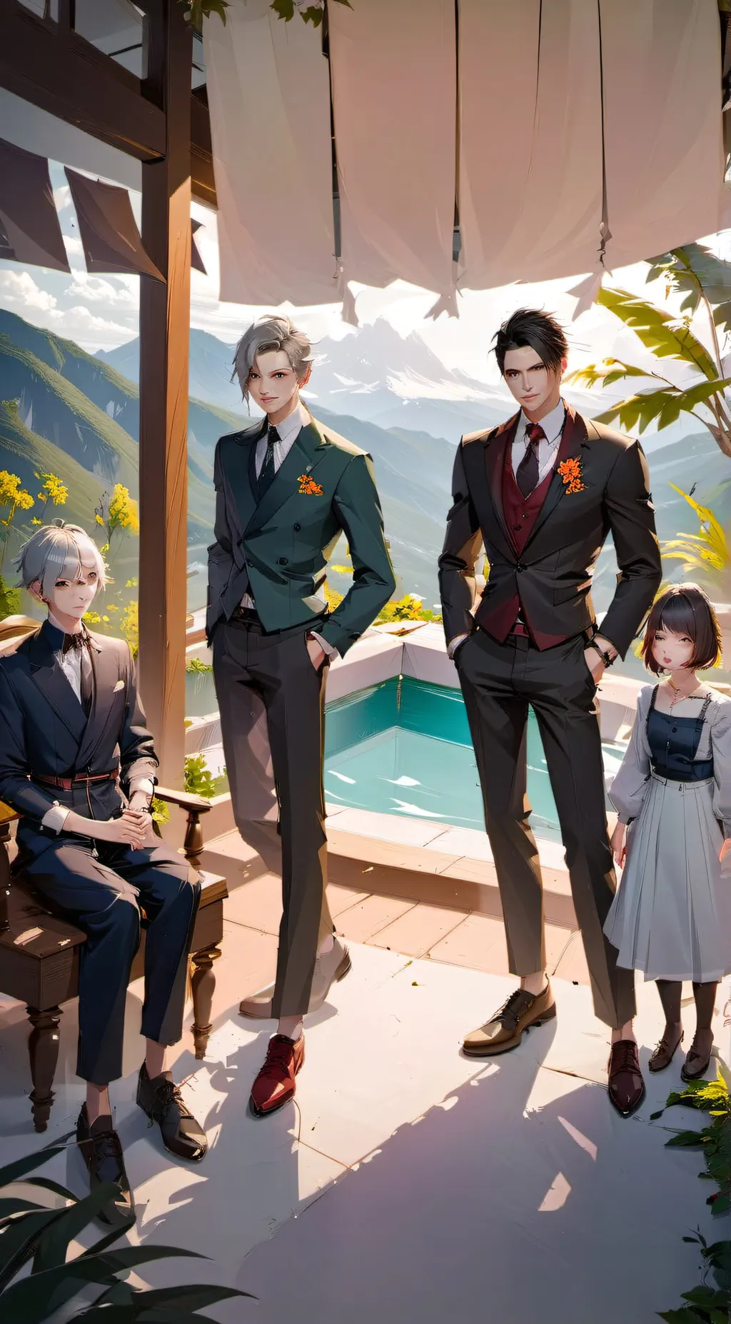 ai character: max&Leo&alex&mel background