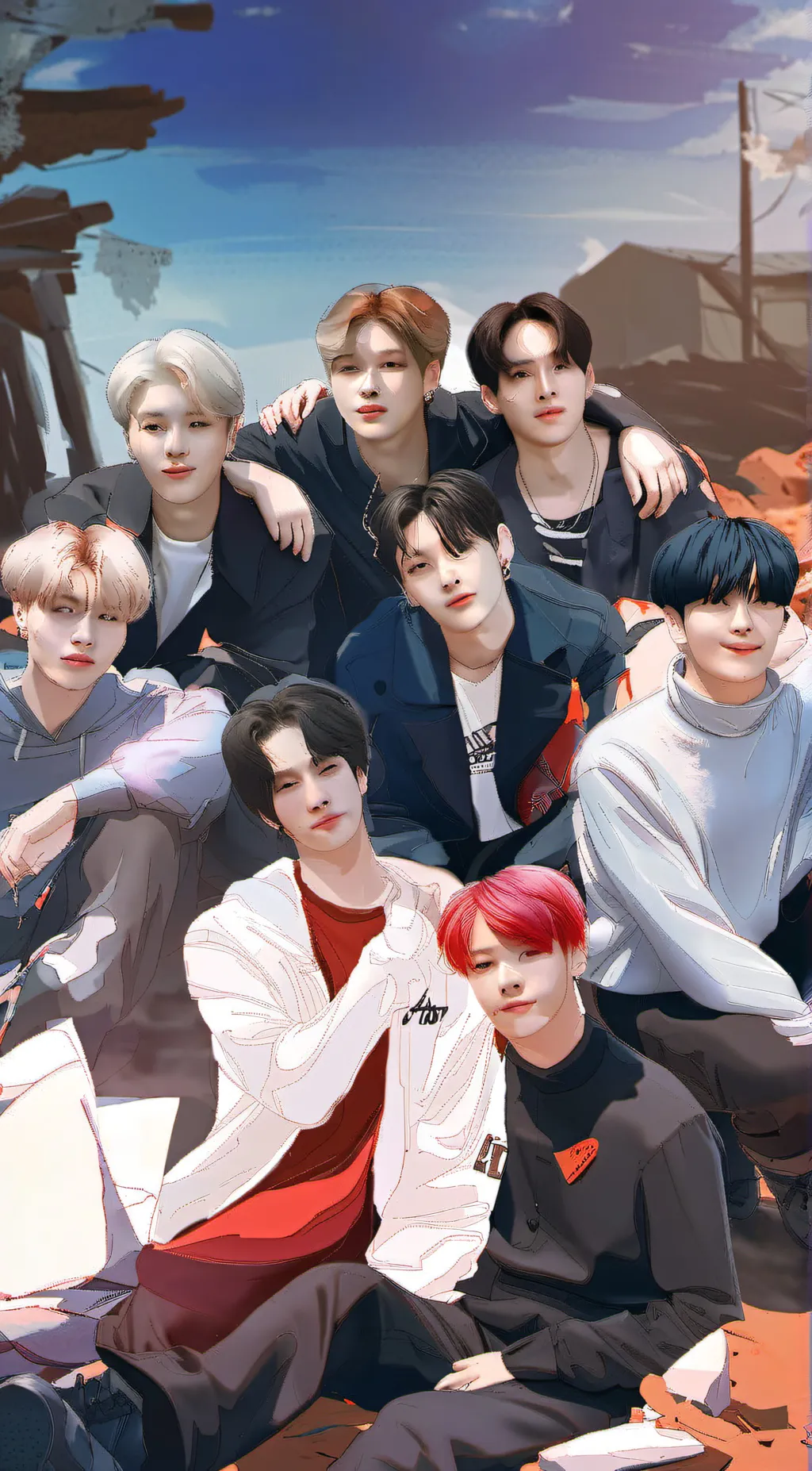 ai character: Skz Halloween background