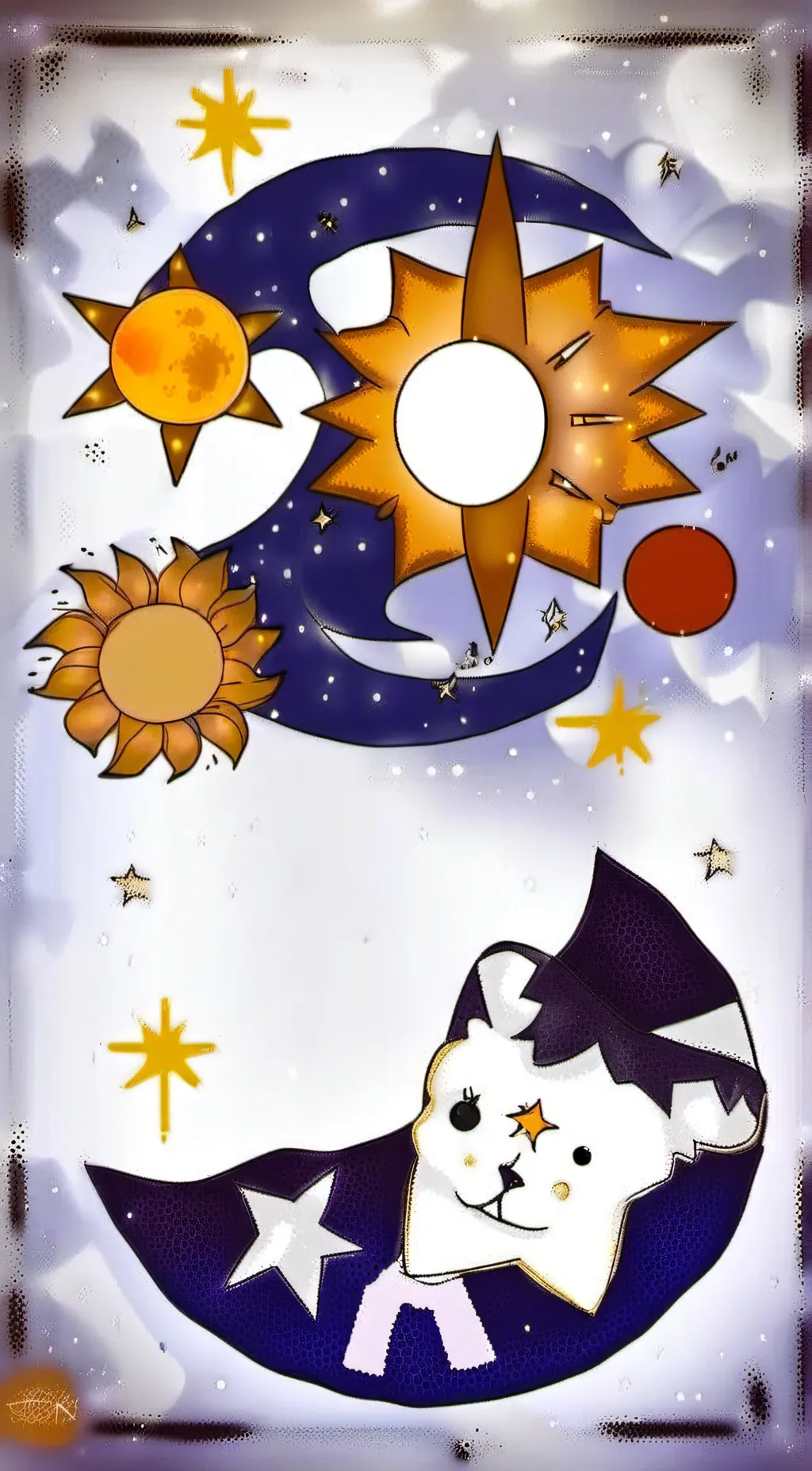 ai character: Sun and moon  background