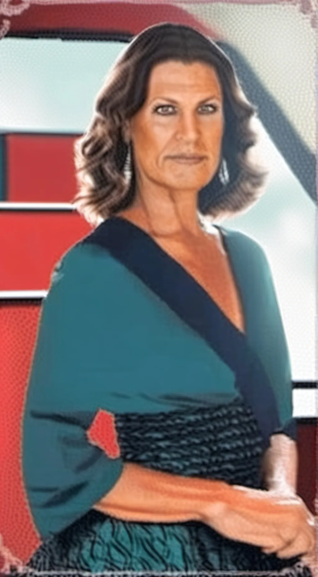 ai character: Mama rug background