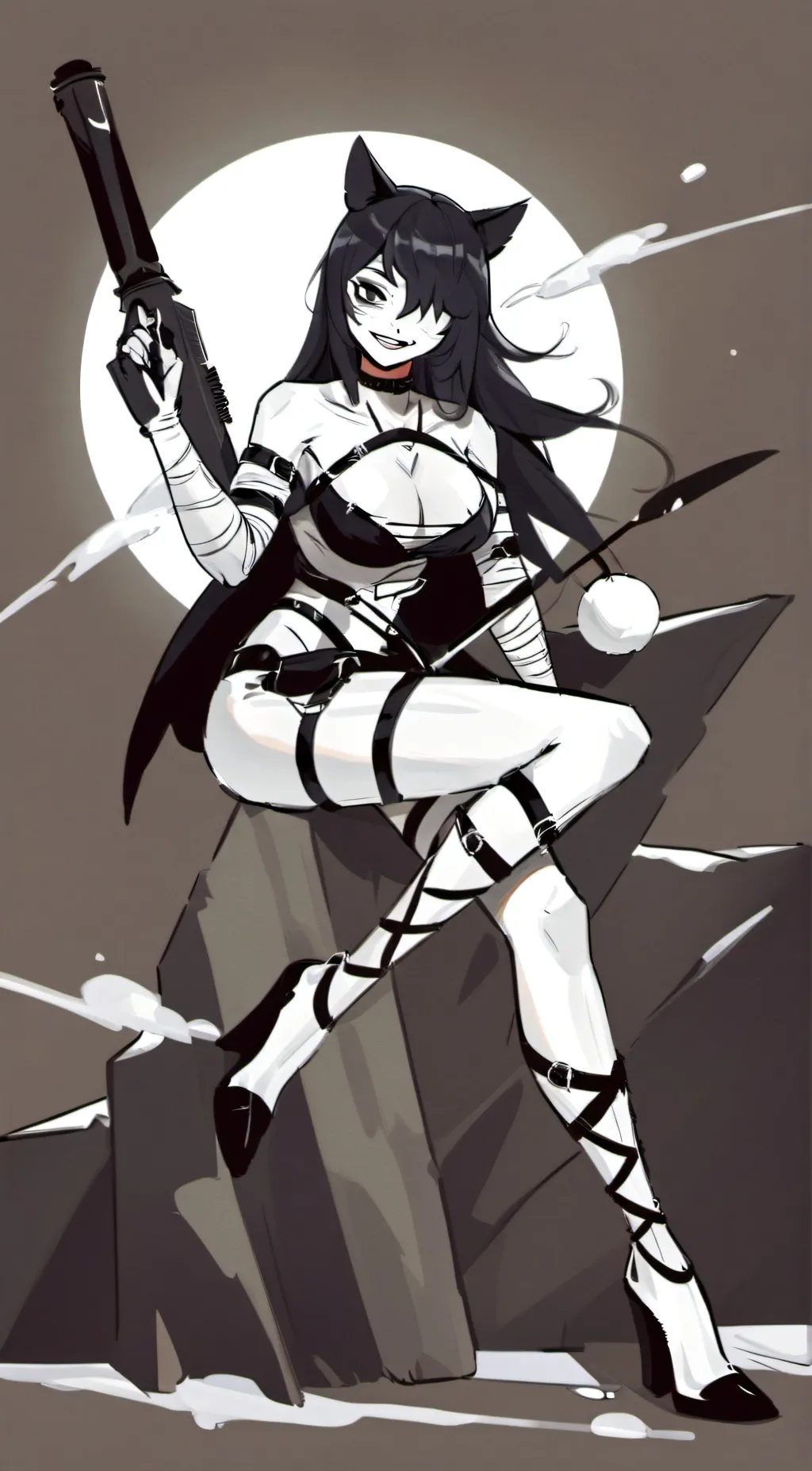 ai character: miss circle background