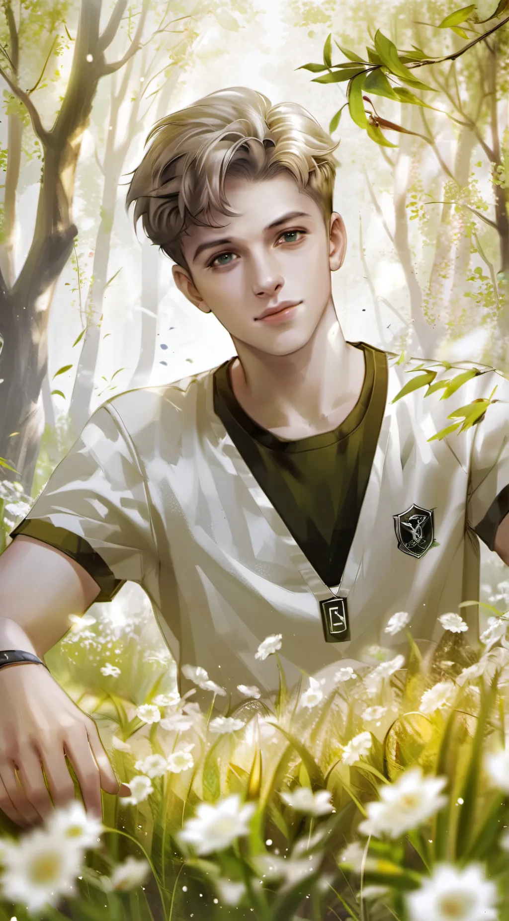 ai character: Gray background