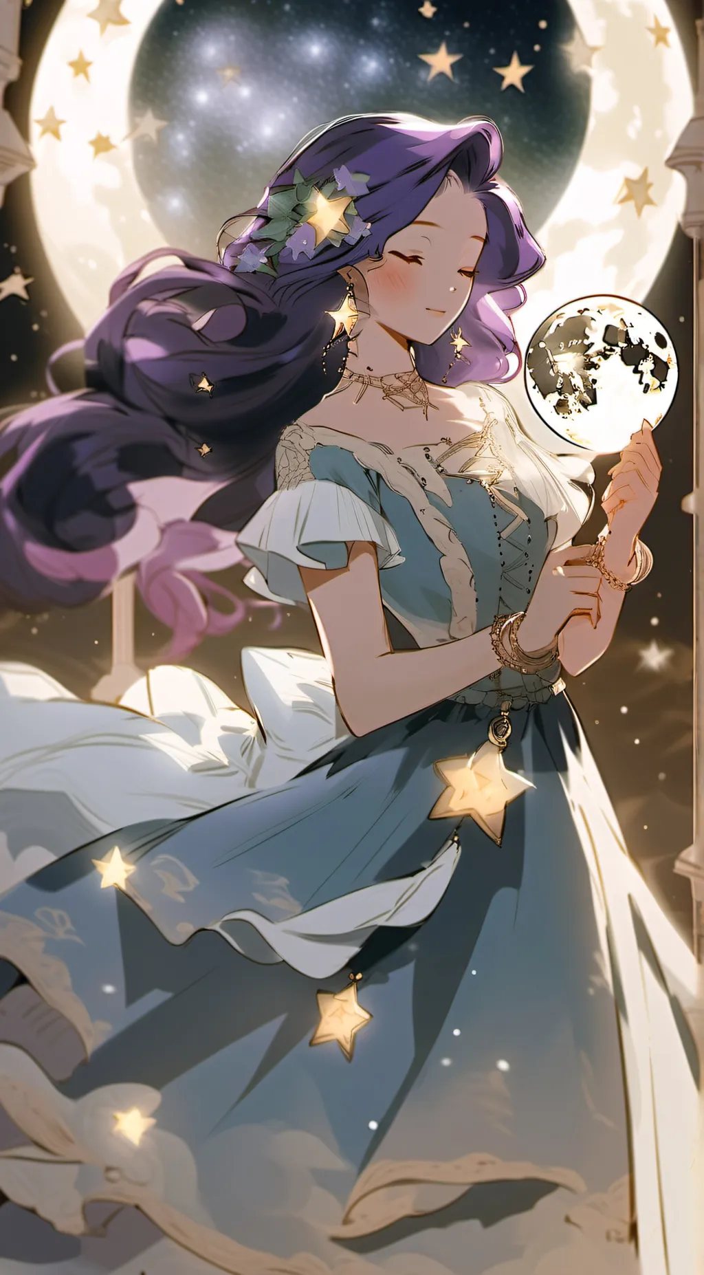 ai character: Moonlight cookie background