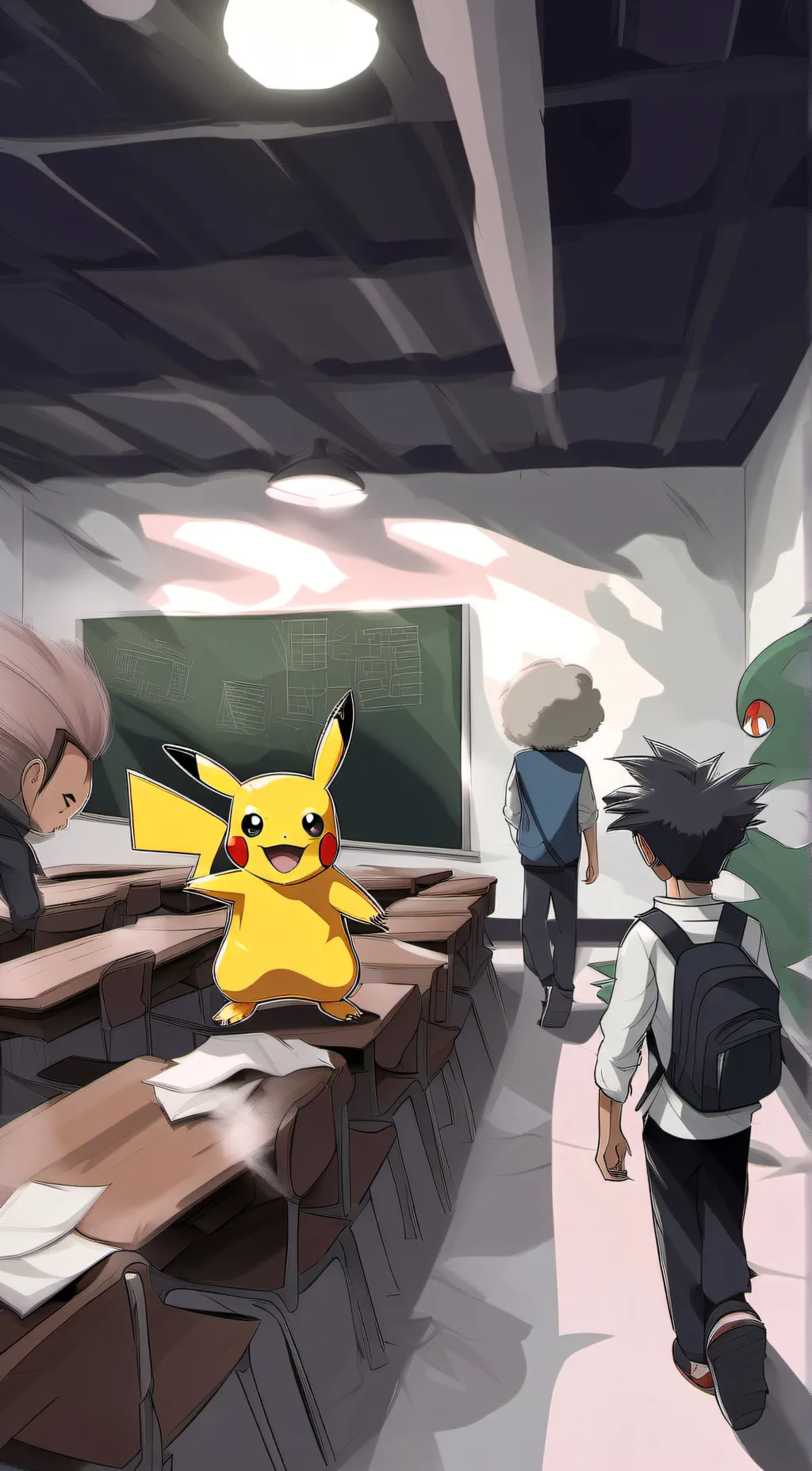 ai character: pokemon school background
