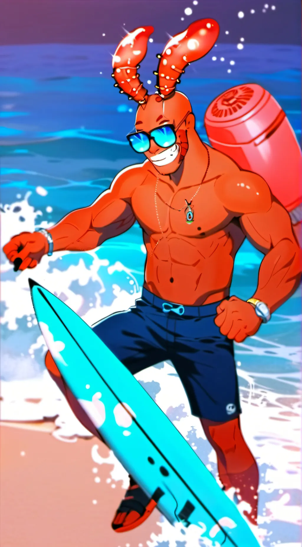 ai character: Larry T. Lobster background
